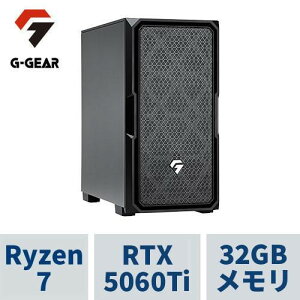 Q[~OPC G-GEAR GE7A-B249B/CP1 Ryzen7 /RTX5060Ti(16GB) /32GB /1TB SSD