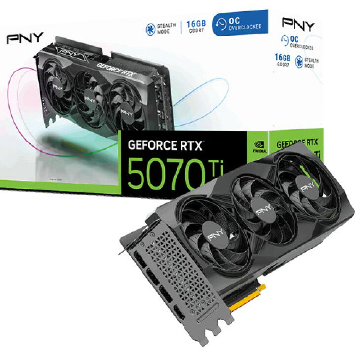 楽天市場】PNY GeForce RTX 5070 Ti Overclocked Triple Fan GPU 