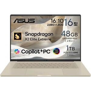 �m�[�gPC Zenbook SORA 16 UX3607OA-GL481BE [16�^ /Snapdragon X2 Elite Extreme /RAM:48GB /SSD:1TB /Windows 11 Home]