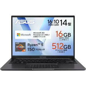 �m�[�gPC Vivobook 14 M1405NAQ-R5165YAWS [14�^ /Ryzen 5 150 /RAM:16GB /SSD:512GB /Windows 11 Home /Office OP�t /�C���f�B�[�u���b�N]