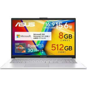 �m�[�gPC Vivobook GO 15 E1504FA-R385SIYAWS6 [15.6�^ /Ryzen 3 30 /RAM:8GB /SSD:512GB /Windows 11 Home /Office OP�t /�V���o�[ ]