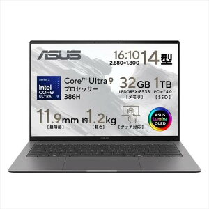 �m�[�gPC Zenbook S 14 UX5406AA-T3U9321GRS [14�^ /Core Ultra 9 386H /RAM:32GB /SSD:1TB /Windows 11 Home /Office OP�t /�A���g�����O���[]