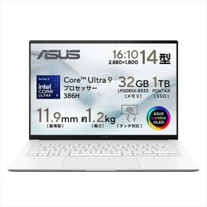 �m�[�gPC Zenbook S 14 UX5406AA-T3U9321WHS [14�^ /Core Ultra 9 386H /RAM:32GB /SSD:1TB /Windows 11 Home /Office OP�t /�X�J���W�i�r�A���z���C�g]