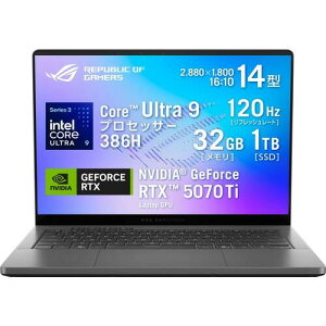 �Q�[�~���O�m�[�g ROG Zephyrus G14 GU405AR-U9R5070TIG [14�^ /Core Ultra 9 386H /RTX5070Ti /RAM:32GB /SSD:1TB /Windows 11 Home /�G�N���v�X�O���[]