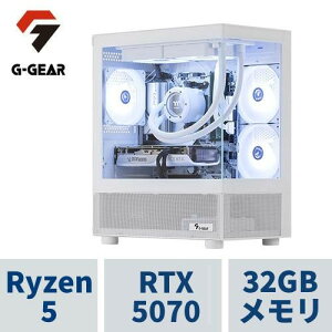 �Q�[�~���OPC G-GEAR White GP5A-D260B/A/CP1 Ryzen5 /RTX5070 /32GB������ /1TB SSD /WiFi+Bluetooth�Ή�