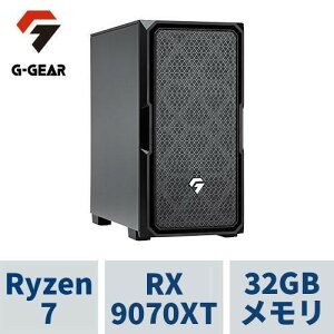 �Q�[�~���OPC G-GEAR GE7A-L261BH/C/CP2 Ryzen7 9800X3D /RADEON RX9070XT /32GB������ /2TB SSD /WiFi+Bluetooth�Ή�