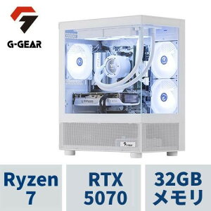 �Q�[�~���OPC G-GEAR White GP7A-F260B/A/CP2 Ryzen7 /RTX5070 /32GB������ /1TB SSD /WiFi+BT�Ή��A����d�l