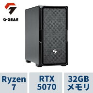 ゲーミングPC G-GEAR GE7A-A254B/CP2 Ryzen7 /RTX5070 /32GBメモリ /1TB SSD