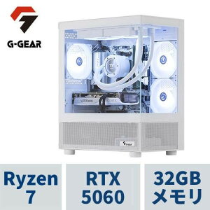 �Q�[�~���OPC G-GEAR White GP7A-B260B/A/CP1 Ryzen7 5700X /RTX5060 /32GB������ /1TB SSD /�s���[���X&����d�l