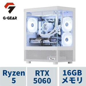 �Q�[�~���OPC G-GEAR White GP5A-A260B/A/CP1 Ryzen5 7500F /RTX5060 /16GB������ /1TB SSD /WiFi+BT�Ή��A����d�l