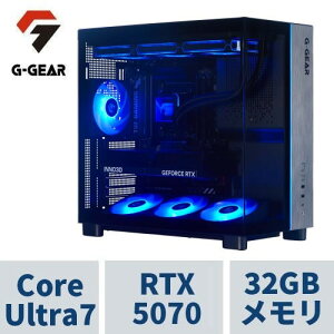 �Q�[�~���OPC G-GEAR�s���[���X GV7J-F262B/R/CP1 CoreUltra7 270K Plus /RTX5070 /32GB������ /1TB SSD /WiFi7+BT�Ή� /�K���X�T�C�h+����d�l