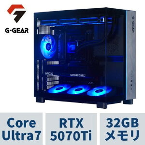�Q�[�~���OPC G-GEAR�s���[���X GV7J-G262B/R/CP1 CoreUltra7 270K Plus /RTX5070Ti /32GB������ /1TB SSD /WiFi7+BT�Ή� /�K���X�T�C�h+����d�l