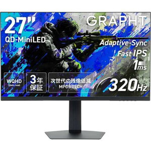 THE SHOOTER - Gaming Monitor 27 [GRT090-2732DML-BK2] 27�C���` WQHD(2560x1440) �Q�[�~���O���j�^�[ QD-MiniLED 320Hz 1ms