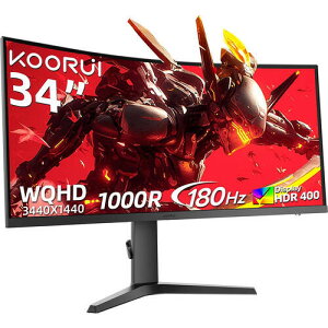 34E6UC 34�C���` �E���g�����C�h(3440x1440) �Q�[�~���O���j�^�[ 180Hz 1ms 1000R �p�� VA