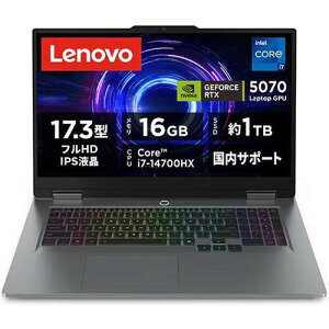 �Q�[�~���O�m�[�g LOQ 17IRX10 83JH00EXJP [17.3�^ /i7-14700HX /RTX5070 /RAM:16GB /SSD:1TB /Windows 11 Home /���i�O���[]