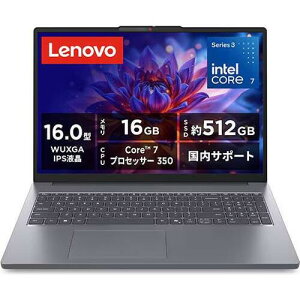 �m�[�gPC IdeaPad Slim 3i 83RS0018JP [16�^ /Core 7 350 /RAM:16GB /SSD:512GB /Windows 11 Home /Office OP�t /���i�O���[]