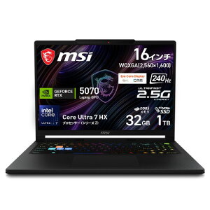 �Q�[�~���O�m�[�g Raider-16-HX-B2WGX-2669JP [16�^ /Core Ultra 7 251HX /RTX5070 /RAM:32GB /SSD:1TB /Windows 11 Home /�R�A�u���b�N]