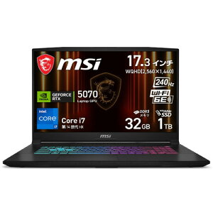 �Q�[�~���O�m�[�g Katana-17-HX-B14WGK-6565JP [17.3�^ /i7-14650HX /RTX5070 /RAM:32GB /SSD:1TB /Windows 11 Home /�u���b�N]