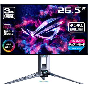 ROG Swift OLED PG27AQWP-W 26.5�C���` �L�@EL �Q�[�~���O���j�^�[ WQHD/540Hz FHD/720Hz 0.02ms