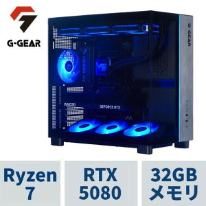 �Q�[�~���OPC G-GEAR�s���[���X GV7A-H261B/R/CP1 Ryzen7 9800X3D /RTX5080 /32GB������ /1TB SSD /WiFi7+BT�Ή� /�K���X�T�C�h+����d�l