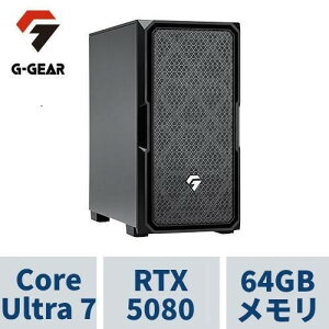 �Q�[�~���OPC G-GEAR GE7J-M261BH/CP5 CoreUltra7 270K Plus /RTX5080 /64GB������ /2TB SSD /WiFi+BT�Ή��A����d�l