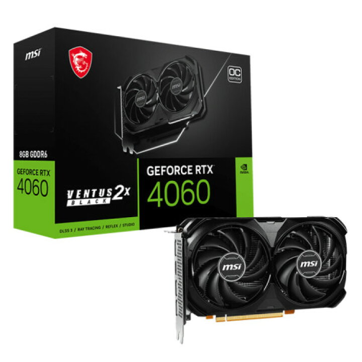楽天市場】GeForce RTX 4060 VENTUS 2X BLACK 8G OC : ツクモ 楽天市場店