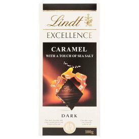 Lindt Excellence Dark Chocolate - Caramel & Sea Salt (100g) リンツの優秀ダークチョコレート - キャラメルと海塩（ 100グラム）