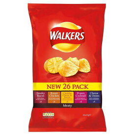 Walkers Crisps - Meaty Variety (26x25g) ポテトチップス 肉好きのためのバラエティーパック（ 26X25G ）(賞味期限: 製造日より12週間)
