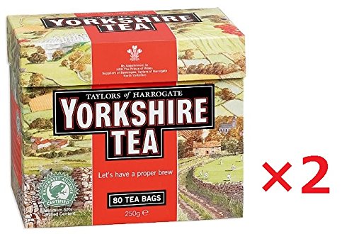 英国より直送 Yorkshire Tea 80bags x 2 ヨークシャーティー 紅茶 80ティーバッグ イギリス
