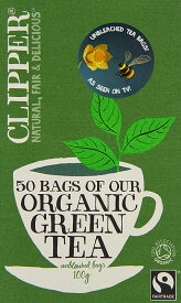 Clipper Fairtrade Organic Green Tea 40 bags x 6 英国 紅茶 クリッパー フェアトレード オーガニック グリーン ティーバッグ 40袋入り 6箱まとめ買い 並行輸入