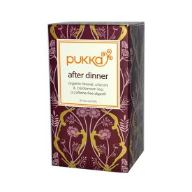 Pukka Herbs, After Dinner, Organic Fennel, Chicory & Cardamom Tea, Caffeine-Free, 20 Tea Sachets, 1.27 oz (36 g) (Discontinued Item)