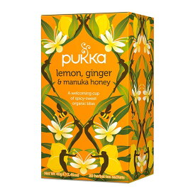 Pukka Herbs Lemon Ginger Manuka Honey Tea 20 Sachet パッカ ハーブティー レモンジンジャー マヌカハニー