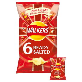 Walker's Crisps Salt ウォーカーズ クリスプ ポテトチップス 海外直送品/並行輸入品 (レディソルト, 6パック (25g x 6))