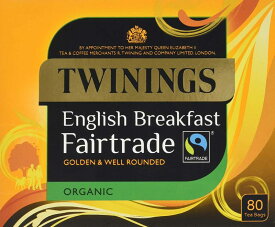 Twinings - Organic Fairtrade English Breakfast 80 bags 200g トワイニング オーガニック イングリッシュブレックファスト 80ティーバッグ入り