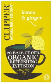 Clipper Organic Lemon & Ginger 20 Tea Bags (Pack of 6)