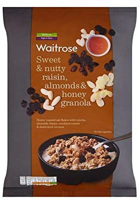 英国からお取り寄せ  Waitrose Sweet  Nutty Raisin, Almond  Honey Oat Clusters Waitrose 1kg (Pack of 6)