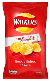 Walkers Ready Salted Crisps 25g x 12 per pack (Pack of 2) ウォーカー ポテトチップス (賞味期限: 製造日より12週間)