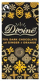 ジンジャー＆オレンジ ダークチョコレート Divine 70% Dark Chocolate with Ginger & Orange 100g [並行輸入品]