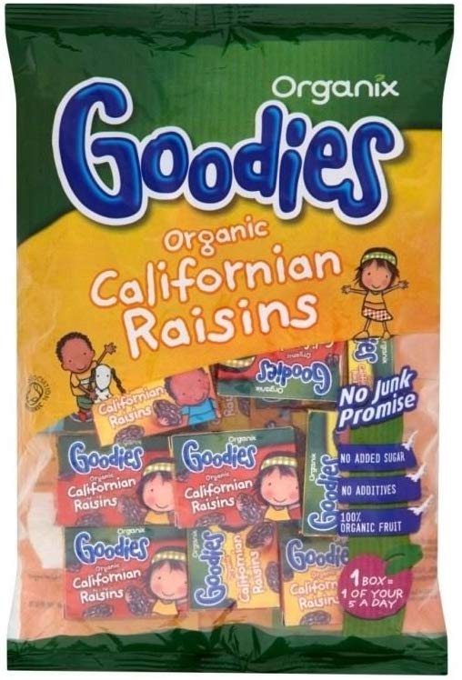 英国からお取り寄せ  Organix Goodies Organic Raisins Mini Boxes 12mth+ (18x14g) 有機レーズン ミニボックス 12Mth+ （ 18X14G ）グッディーズ