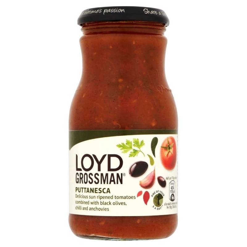 英国からお取り寄せ  Loyd Grossman Pasta Sauce - Puttanesca (350g) ロイドグロスマンパスタソース - Puttanesca （ 350グラム）