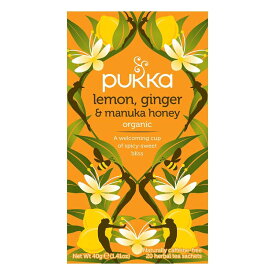 Tea - Organic - Lemon Ginger and Manuka Honey - 20 Bags - Case of 6 by Pukka Herbal Teas