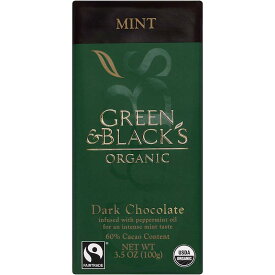 グリーン＆ブラック チョコレート ダークミント チョコ 100g x 5枚 Green & Black's Chocolate Bar - 60% Dark With Mint, 3.5-Ounce (Pack of 5)