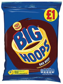 フラフープ スナック菓子 大袋 バーベキュー味 Hula Hoops Big Bag BBQ Beef 1 x 87.4g イギリス スナック