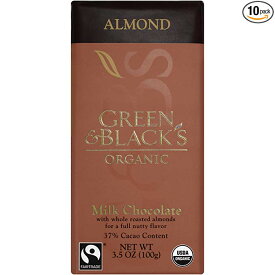 グリーン＆ブラック ダークチョコ 有機チョコレート アーモンド 100g Green & Black's Organic Dark Chocolate, Almond, 3.5 Ounce Bar