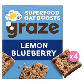 Graze Superfood Oat Bites Cereal Bars Lemon Blueberry 4 x 30g Graze （グレイズ）スーパーフード オートバイツ シリアルバー レモン ブルーベリー