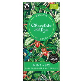 Chocolate and Love Fairtrade Organic Mint 67% Dark Chocolate 80g チョコレート＆ラブ フェアトレード オーガニックミント 67% ダークチョコレート 80g