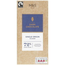 M&S Fairtrade 72% Cocoa Dark Chocolate 100g M&S フェアトレード72%カカオダークチョコレート 100g
