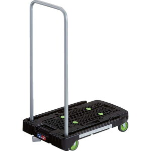 トラスコ中山(TRUSCO) 樹脂台車 アクロキャリー ストッパー付き 折りたたみ 軽量 均等荷重 ブラック 600×390mm AC-1-BK-S