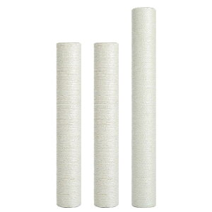 【送料無料】PETEPELA(ぺテぺラ) 交換用猫爪研ぎポール キャットタワー部品 全面麻紐 天然サイザル麻 爪磨き (AMT0110) - 【H】40cm×2本+【K】50cm×1本 M10