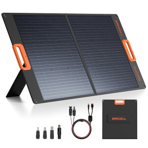 ソーラーパネル100W GRECELL 折りたたみソーラーチャージャー(20V 5A) 23.5%高転換率 単結晶 小型軽量 ポータブル電源充電器 急速充電 車用携帯型太陽光パネル 省エネたいようこうパネル 太陽光発